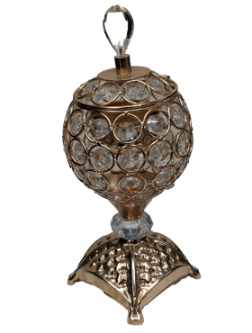 Opulent Arabian Style Dukhoon Holder - Crystal Orb Design